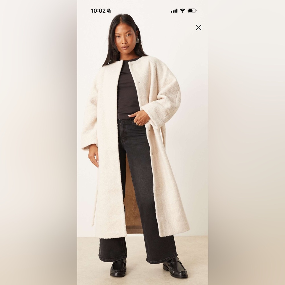 ASOS Petite Cream Teddy Jacket